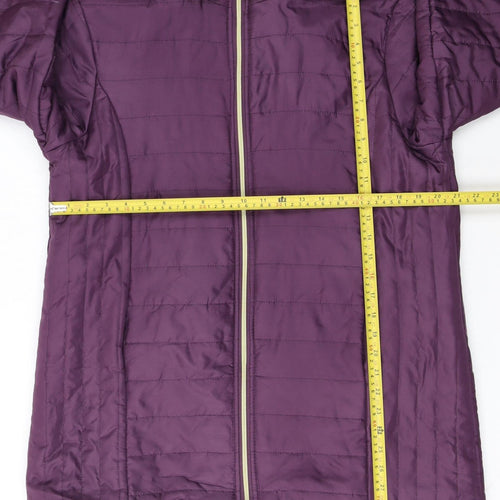Nathalie Andersen Womens Purple Hooded Puffer Coat Size M