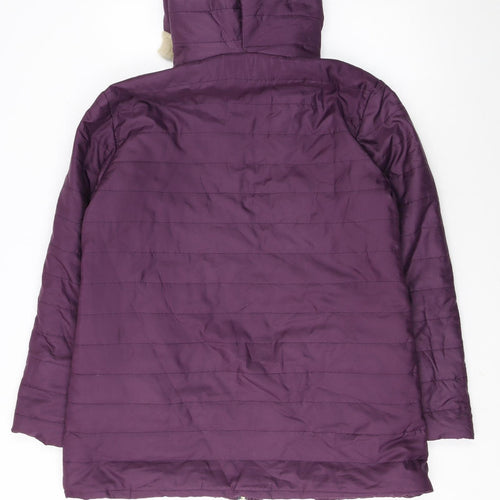 Nathalie Andersen Womens Purple Hooded Puffer Coat Size M