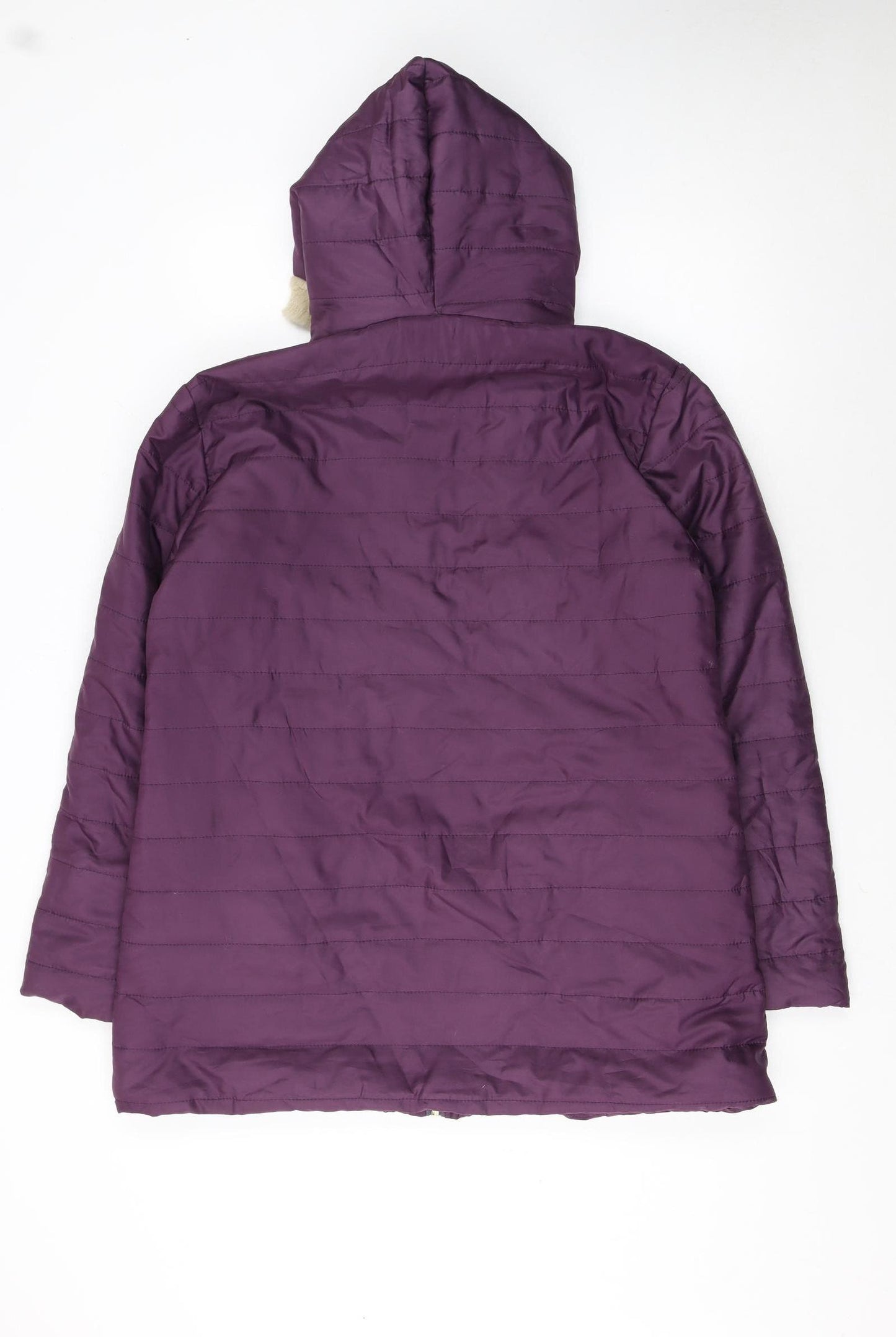 Nathalie Andersen Womens Purple Hooded Puffer Coat Size M