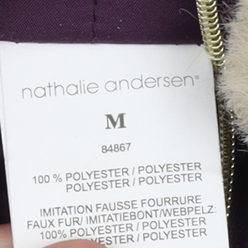 Nathalie Andersen Womens Purple Hooded Puffer Coat Size M