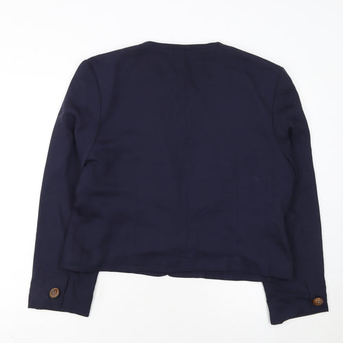 I.Q. Women's Navy Blue Suit Jacket Size 18 Classic Long Sleeve