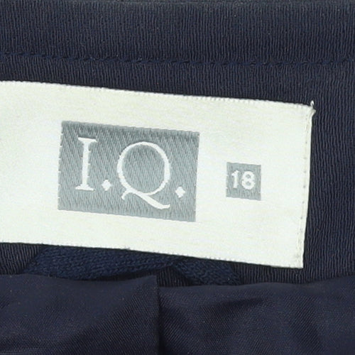 I.Q. Women's Navy Blue Suit Jacket Size 18 Classic Long Sleeve