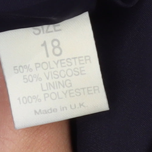 I.Q. Women's Navy Blue Suit Jacket Size 18 Classic Long Sleeve
