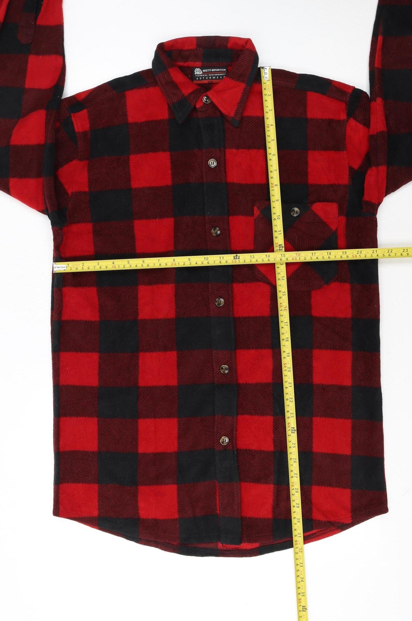 Misty Mountain Mens Red Check Flannel Outdoor Jacket M