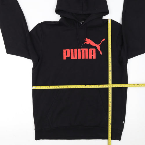 Puma Men's Black Pullover Hoodie Large Logo Sweatshirt