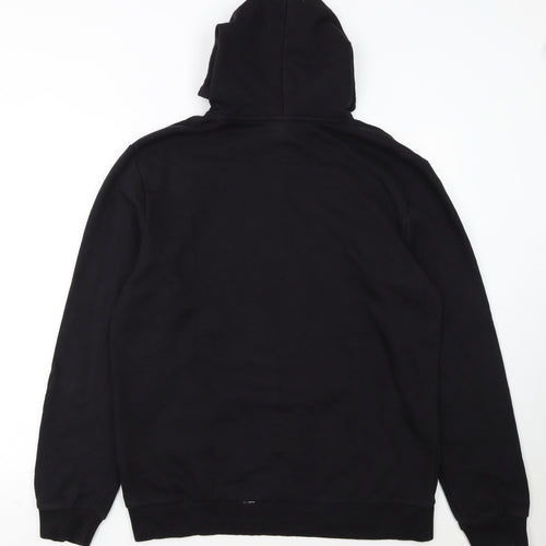 Puma Men's Black Pullover Hoodie Large Logo Sweatshirt