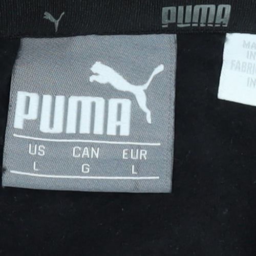 Puma Men's Black Pullover Hoodie Large Logo Sweatshirt
