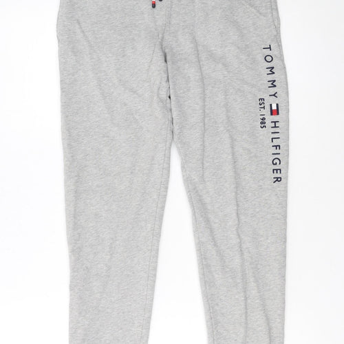 Tommy Hilfiger Boys Grey Jogger Trousers Size 164 Cotton Blend