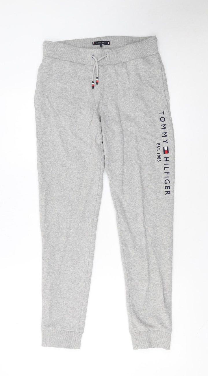 Tommy Hilfiger Boys Grey Jogger Trousers Size 164 Cotton Blend