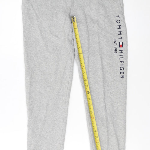 Tommy Hilfiger Boys Grey Jogger Trousers Size 164 Cotton Blend
