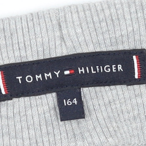 Tommy Hilfiger Boys Grey Jogger Trousers Size 164 Cotton Blend