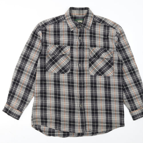 Stillwater Supply Co. Mens Grey Check Flannel Shirt Medium Cotton