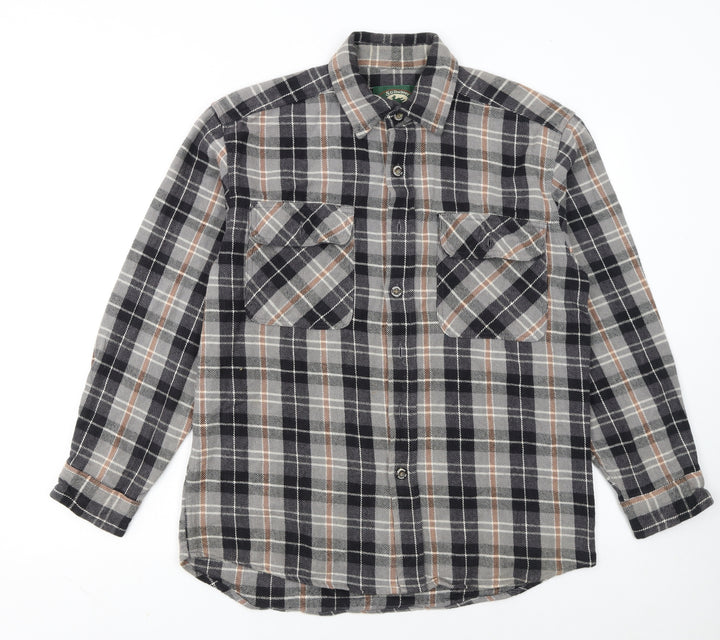 Stillwater Supply Co. Mens Grey Check Flannel Shirt Medium Cotton