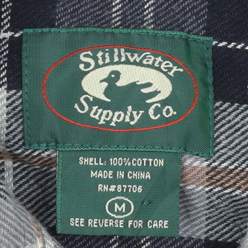 Stillwater Supply Co. Mens Grey Check Flannel Shirt Medium Cotton