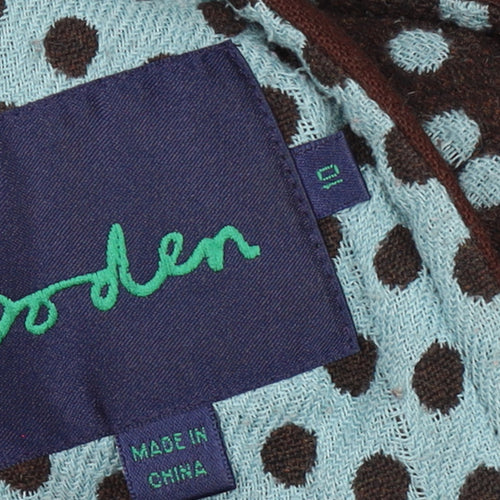 Boden Women’s Brown Polka Dot Wool Blend Mid-Length Coat Size 10