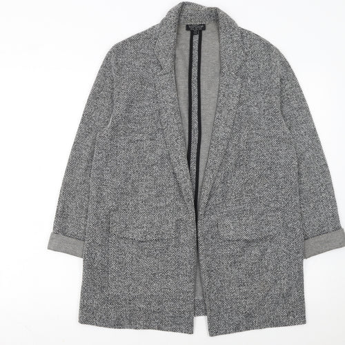 Topshop Maternity Grey Herringbone Longline Blazer Jacket UK 10