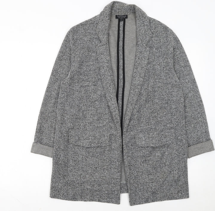 Topshop Maternity Grey Herringbone Longline Blazer Jacket UK 10