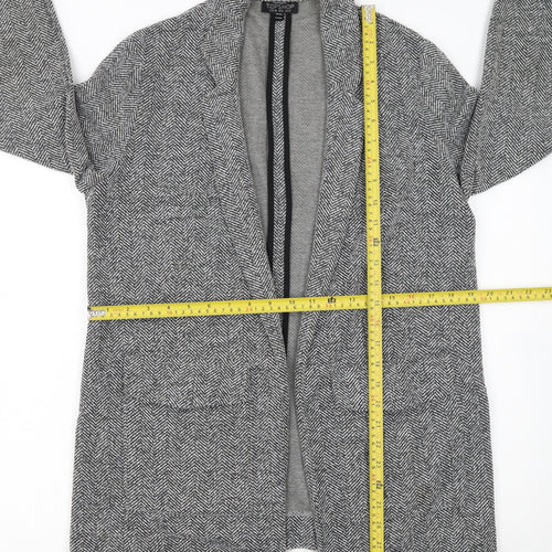 Topshop Maternity Grey Herringbone Longline Blazer Jacket UK 10