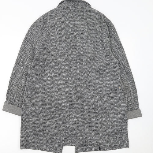Topshop Maternity Grey Herringbone Longline Blazer Jacket UK 10