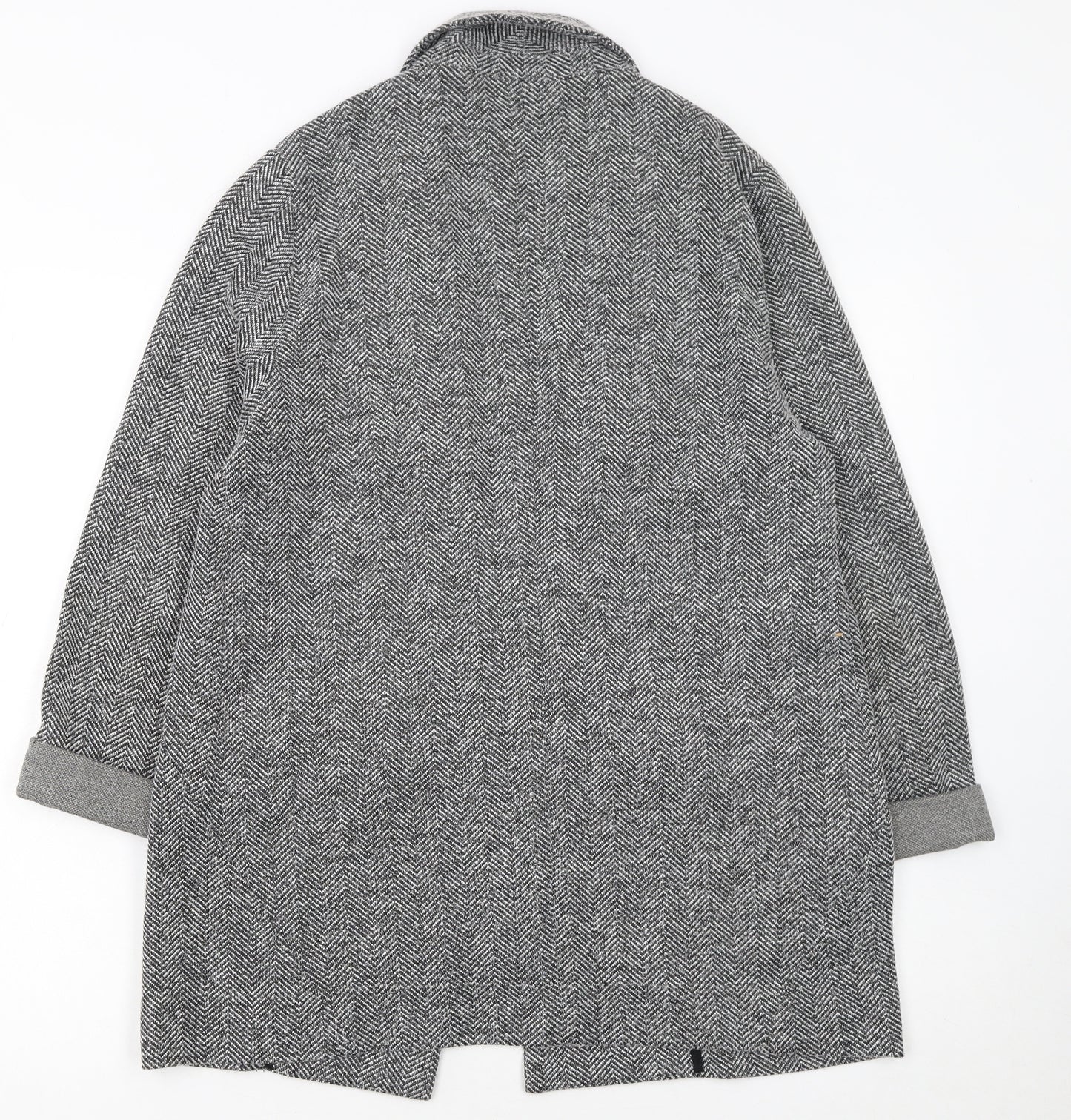 Topshop Maternity Grey Herringbone Longline Blazer Jacket UK 10