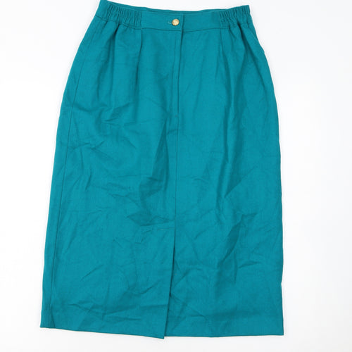 Radcliffe by Sag Harbor Women's Green Wool Midi Pencil Skirt Size 10