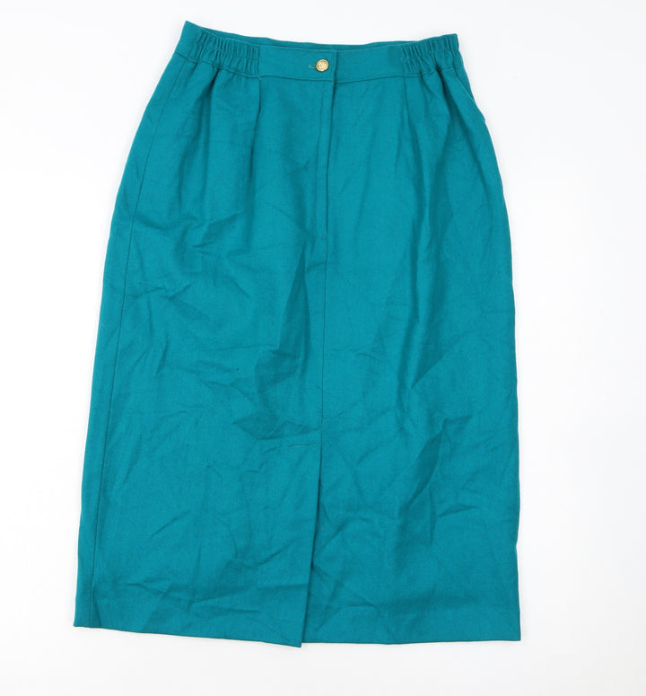 Radcliffe by Sag Harbor Women's Green Wool Midi Pencil Skirt Size 10