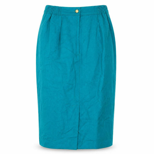 Front view of Radcliffe by Sag Harbor Women's Green Wool Midi Pencil Skirt, size 10