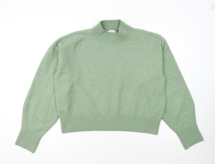 & Other Stories Womens Green Mock Neck Wool Blend Jumper M