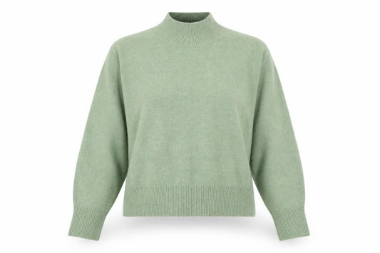 Front view of & Other Stories women’s green mock neck wool blend jumper m