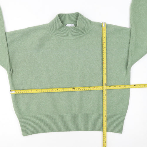 & Other Stories Womens Green Mock Neck Wool Blend Jumper M
