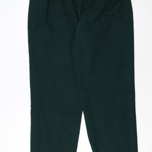 Sag Harbor Womens Green Wool High Waist Pleated Dress Pants Size 10