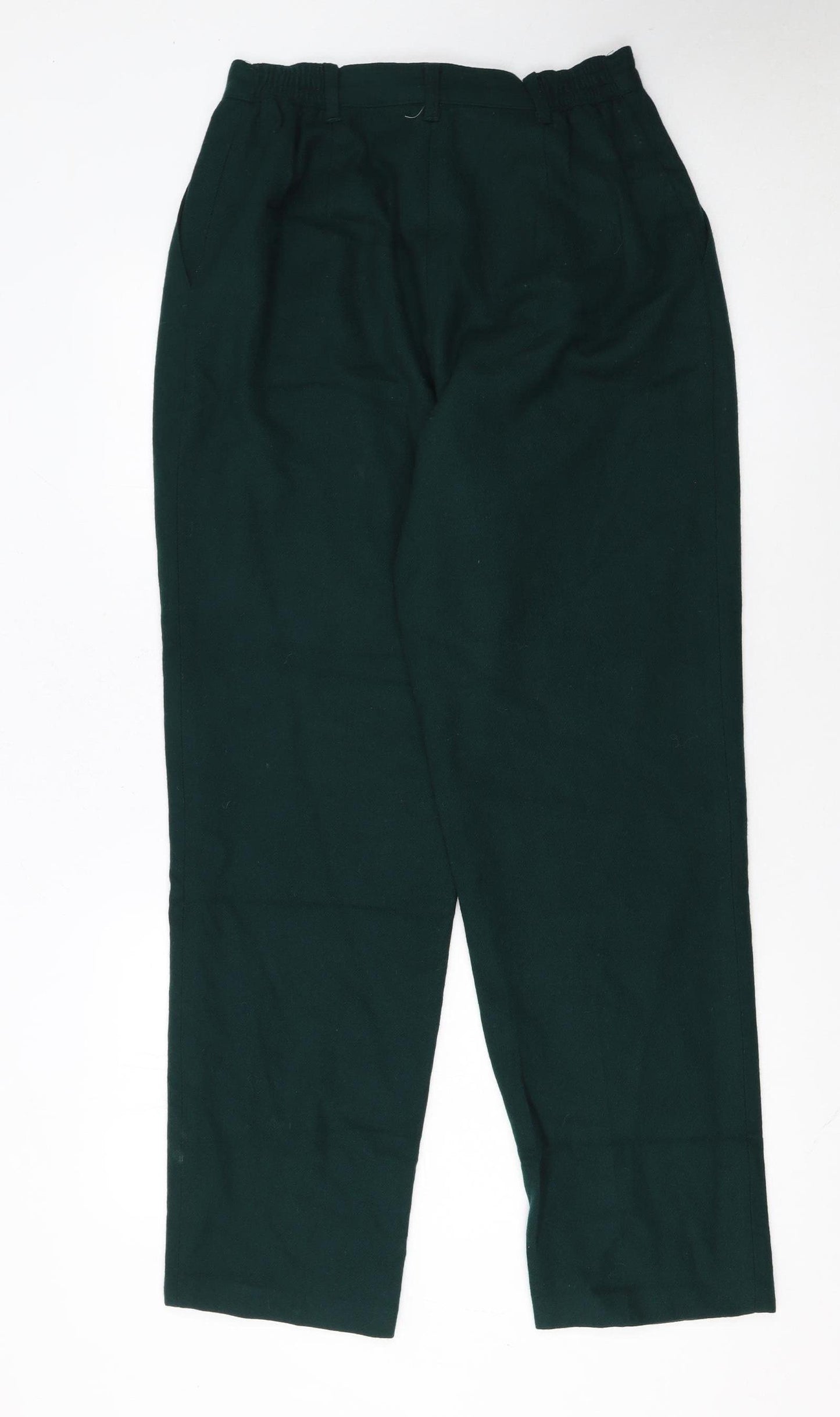 Sag Harbor Womens Green Wool High Waist Pleated Dress Pants Size 10