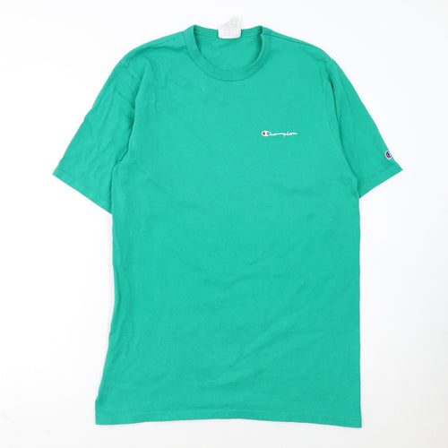 Champion Men's Green Cotton Crew Neck Short Sleeve T-Shirt Size L