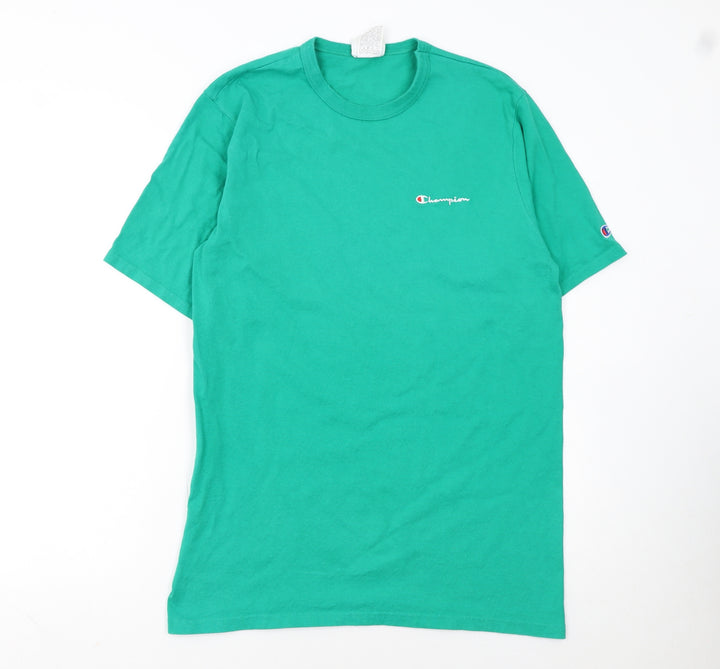 Champion Men's Green Cotton Crew Neck Short Sleeve T-Shirt Size L