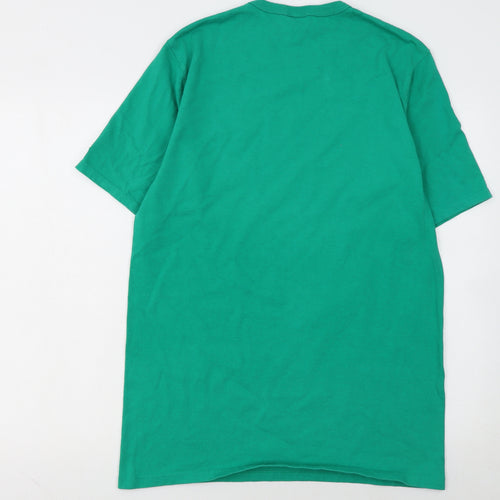 Champion Men's Green Cotton Crew Neck Short Sleeve T-Shirt Size L