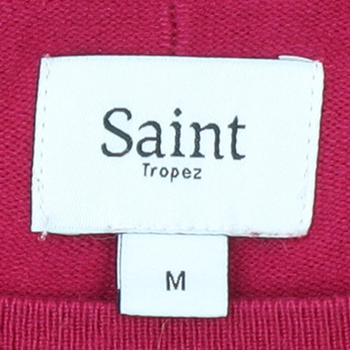 Saint Tropez Women’s Red Boat Neck 3/4 Sleeve Knit Jumper M