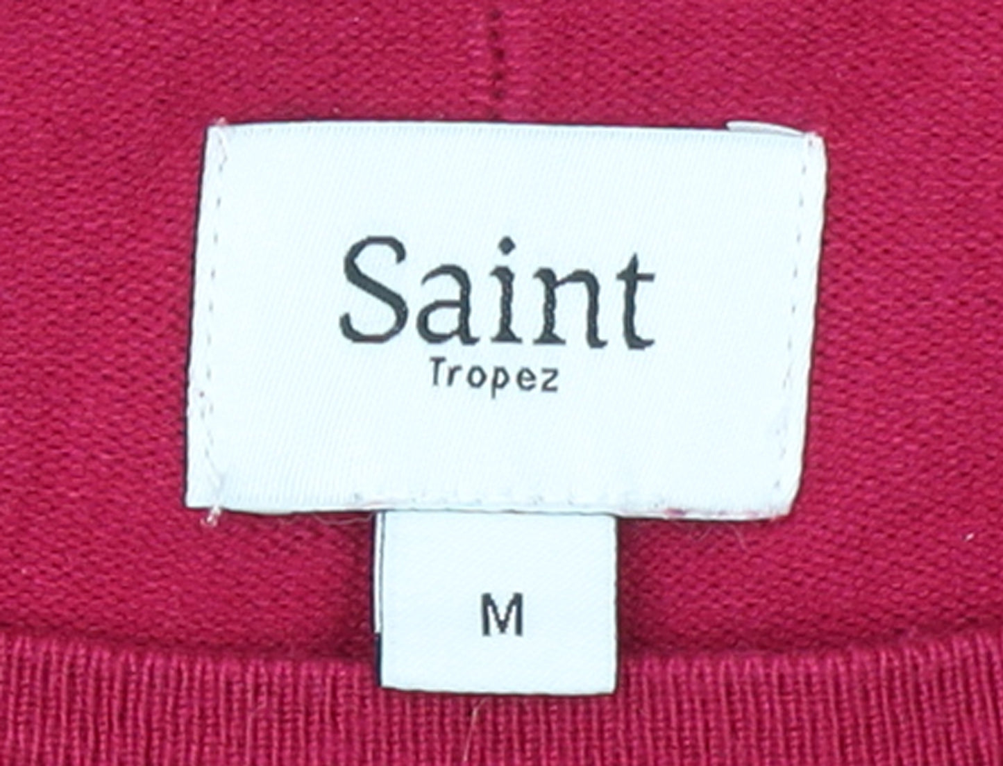 Saint Tropez Women’s Red Boat Neck 3/4 Sleeve Knit Jumper M