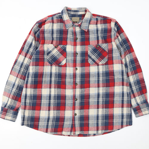 Schmidt Men's Multicoloured Plaid Flannel Button-Up Shirt XL Tall