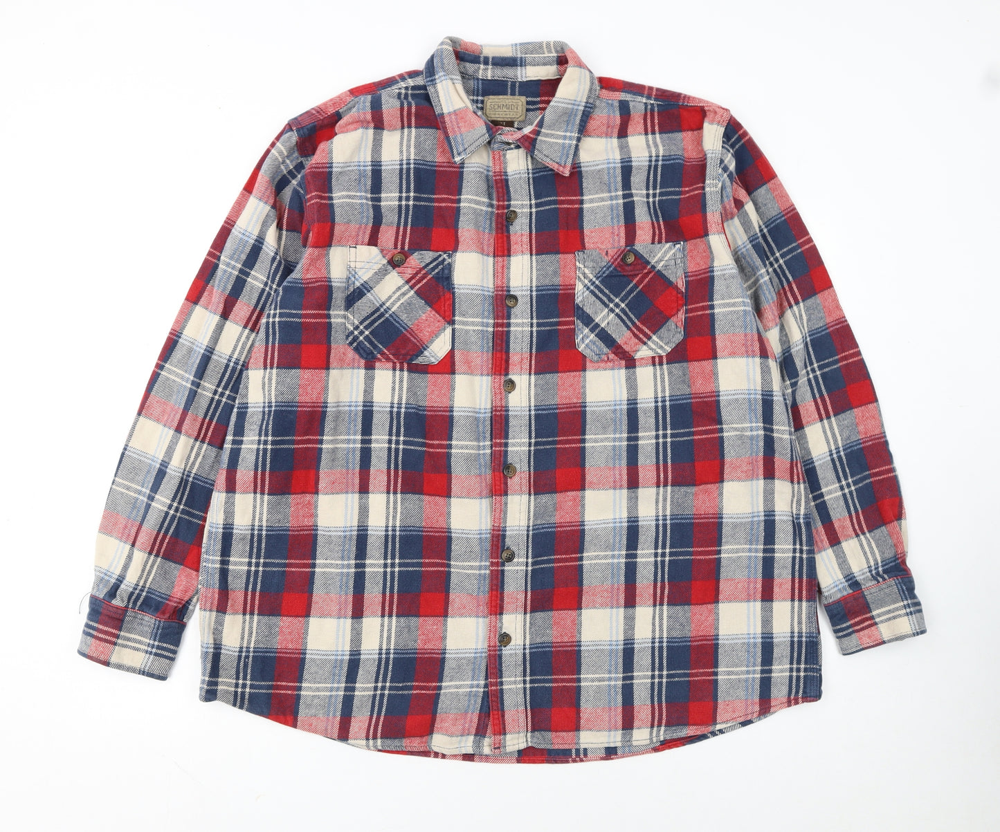 Schmidt Men's Multicoloured Plaid Flannel Button-Up Shirt XL Tall