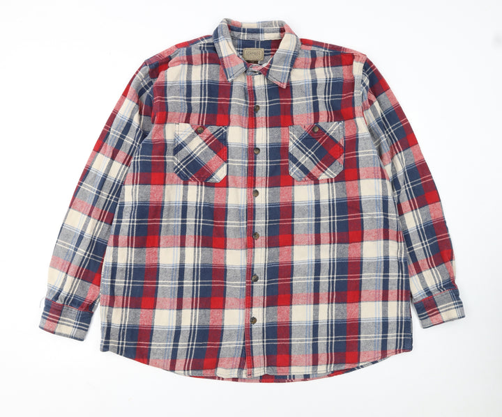 Schmidt Men's Multicoloured Plaid Flannel Button-Up Shirt XL Tall