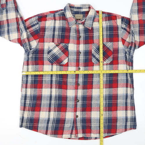 Schmidt Men's Multicoloured Plaid Flannel Button-Up Shirt XL Tall