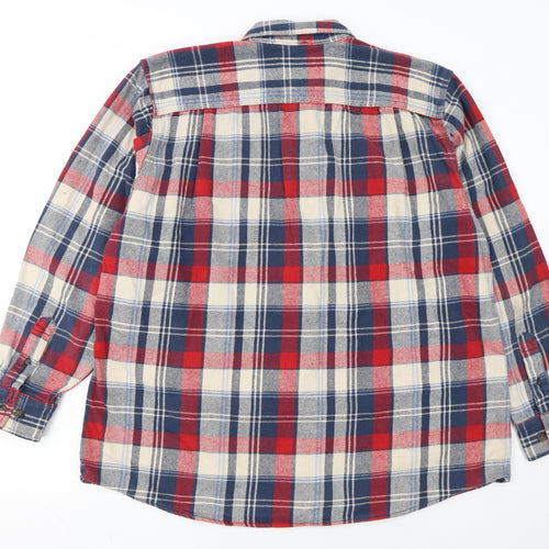 Schmidt Men's Multicoloured Plaid Flannel Button-Up Shirt XL Tall