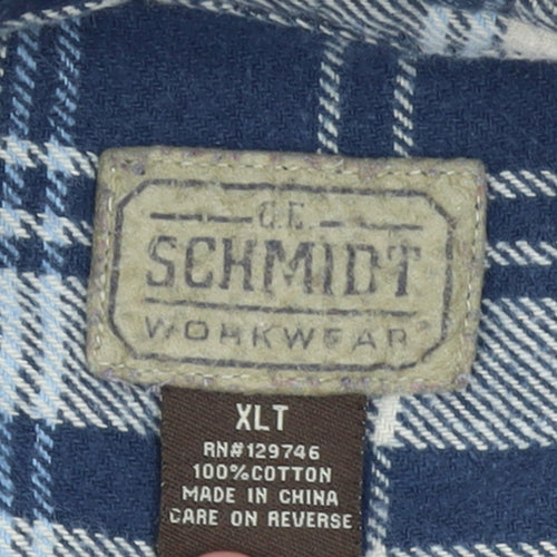 Schmidt Men's Multicoloured Plaid Flannel Button-Up Shirt XL Tall