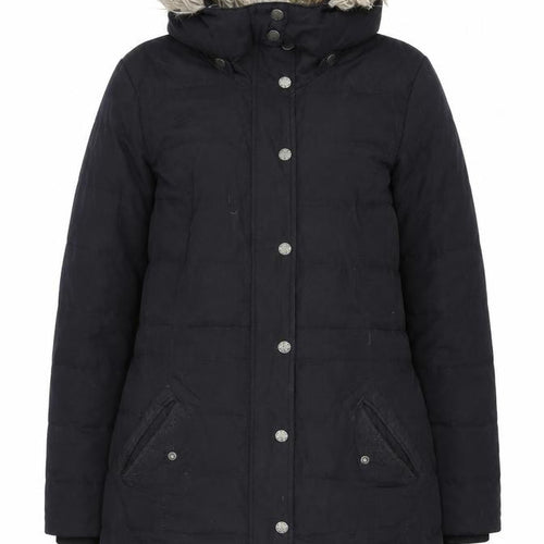 FatFace Women’s Black Faux Fur Hooded Parka Coat Size 14