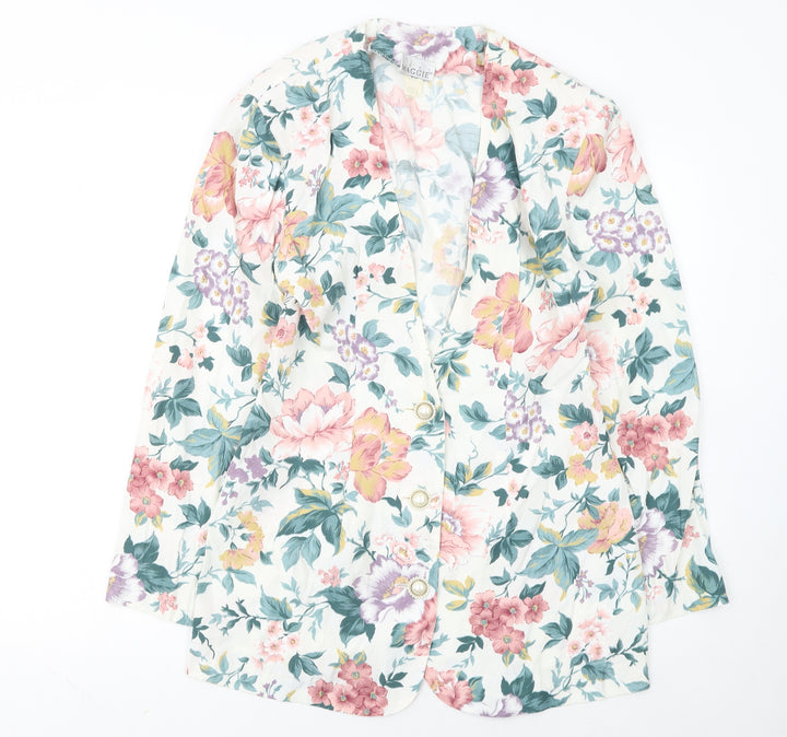 Maggie Girls Multicoloured Floral Blazer 9-10 Years Cotton Spring Jacket