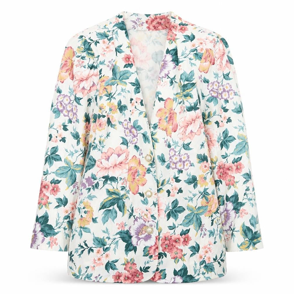 Maggie Girls Multicoloured Floral Blazer 9-10 Years Cotton Spring Jacket