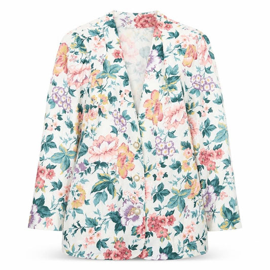 Maggie Girls Multicoloured Floral Blazer 9-10 Years Cotton Spring Jacket