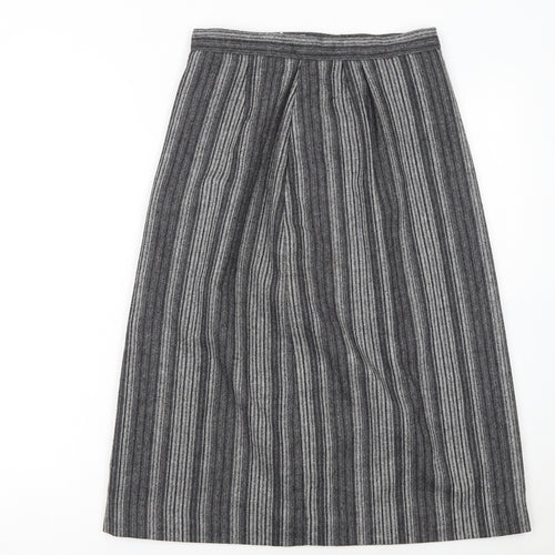 Peabody House Girls Grey Striped Wool Blend A-Line Knee Length Skirt 9-10 Years