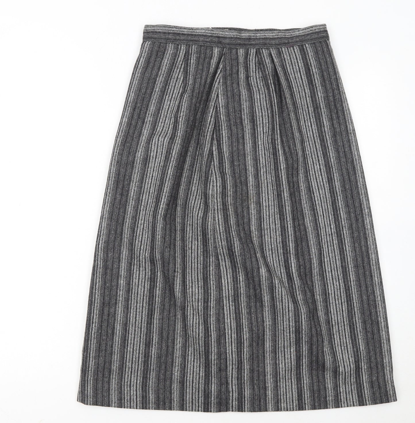 Peabody House Girls Grey Striped Wool Blend A-Line Knee Length Skirt 9-10 Years