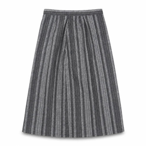 Peabody House Girls Grey Striped Wool Blend A-Line Knee Length Skirt 9-10 Years
